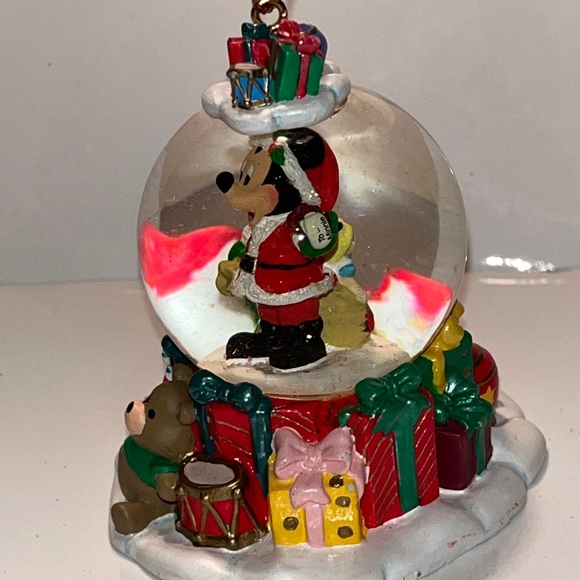 MICKEY Mouse Snow Globe Hanging Ornament Christmas Surrounded By Toys. Undated. - Picture 3 of 17